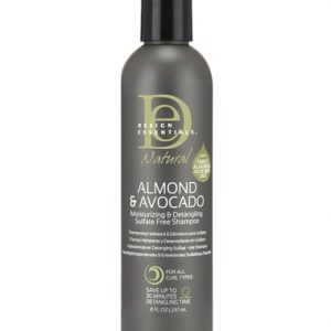 DESIGN ESSENTIALS Natural ALMOND & AVOCADO Moisturizing & Detangling Sulfate Free Shampoo 8 OZ