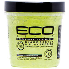 ECO STYLE GEL-BLACK CASTOR & FLAX SEED OIL 8  OZ