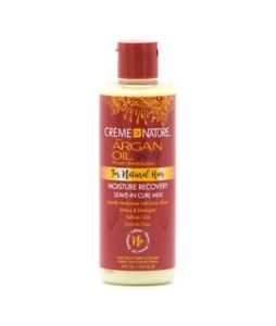 CREME OF NATURE (With Argan Oil )MOISTURE RECOVERY LEAVE-IN CURL MILK 8 oz