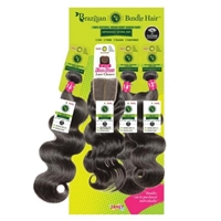 JANET COLLECTION 100% HUMAN HAIR BRAZILIAN BUNDLE NATURAL BODY 3PCS + 4X4 FREE PART LACE CLOSURE