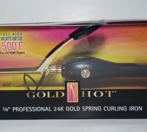 Gold 'N Hot Professional 24K Gold Spring-Grip Curling Iron, 3/8