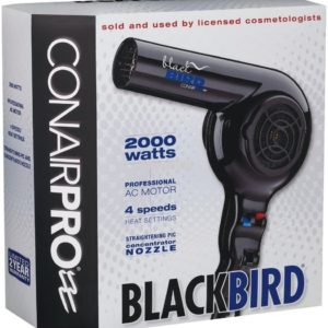 Conair Pro 2000 Watts Professional Black Bird Hair Blow Dryer